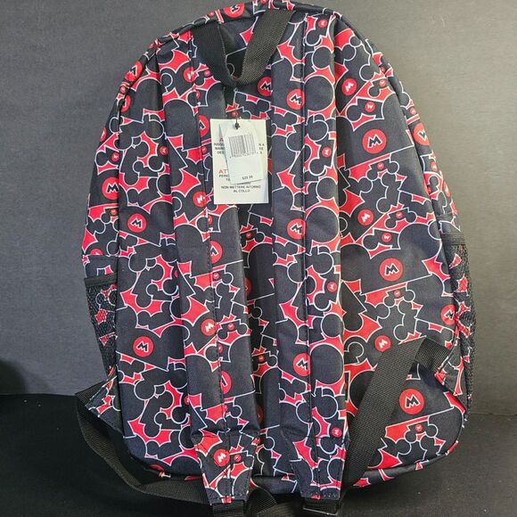 NWT Disney Parks Mickey Ears Bookbag Backpack Red Black 16\